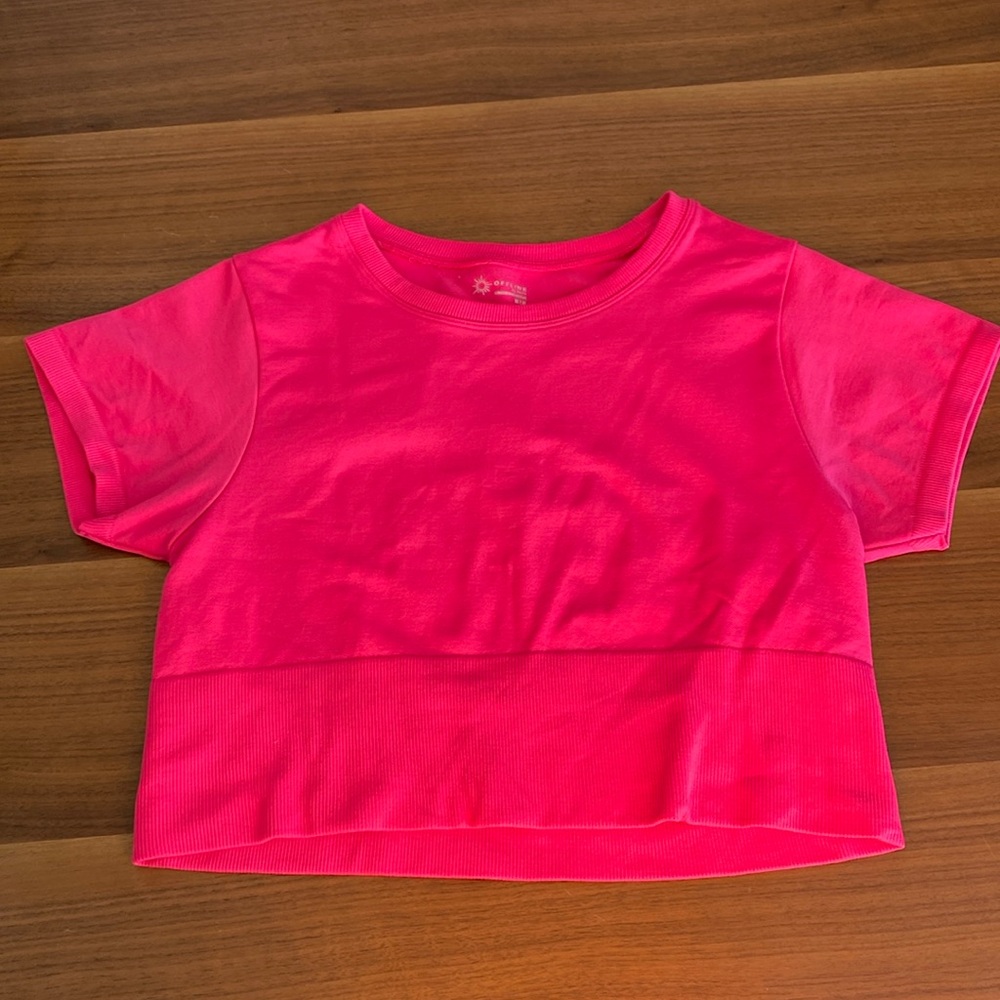 Offline by Aerie Pink Athletic Top Cropped
